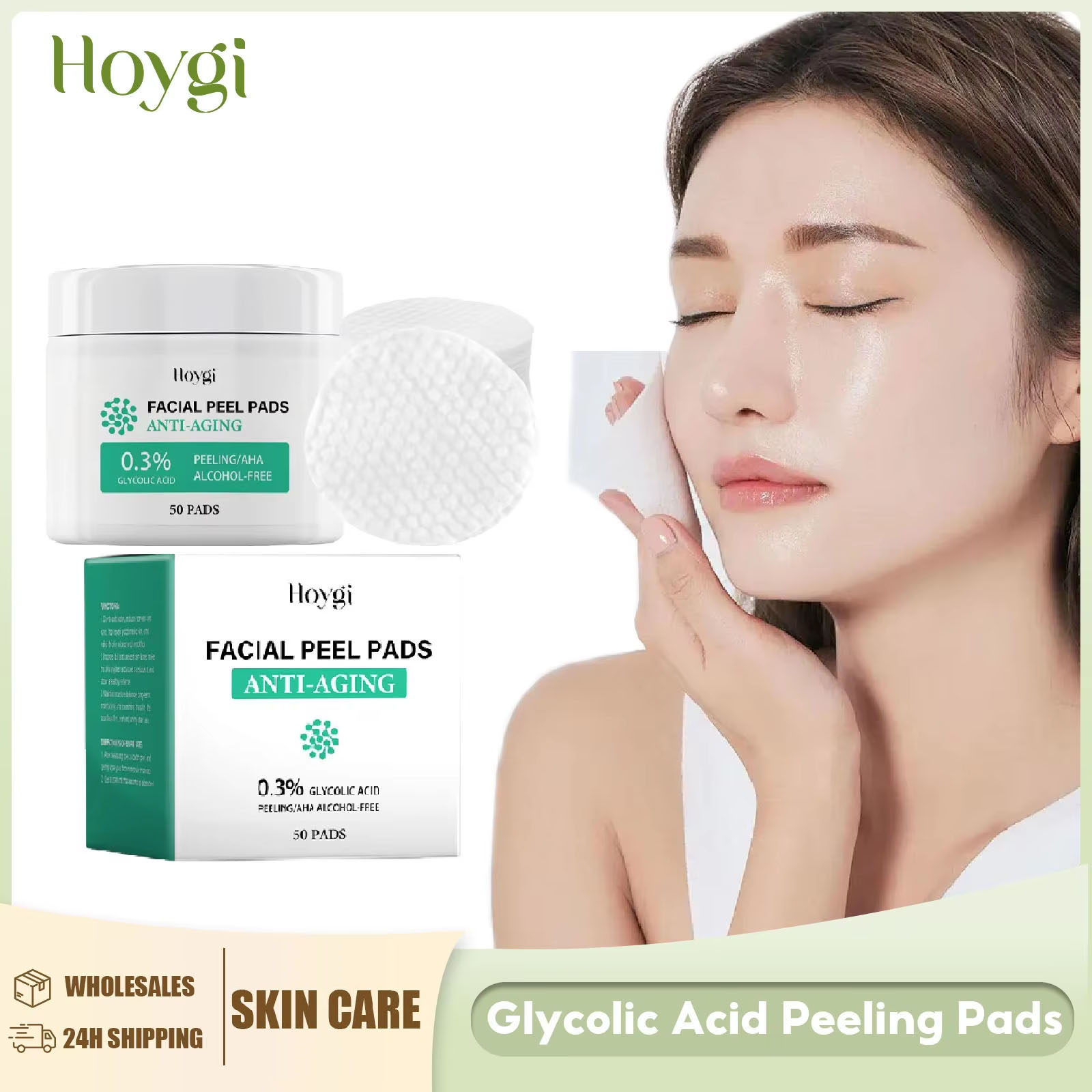 Salicylic Acid Blackhead Remover - Tampons de coton à l'acide glycolique,