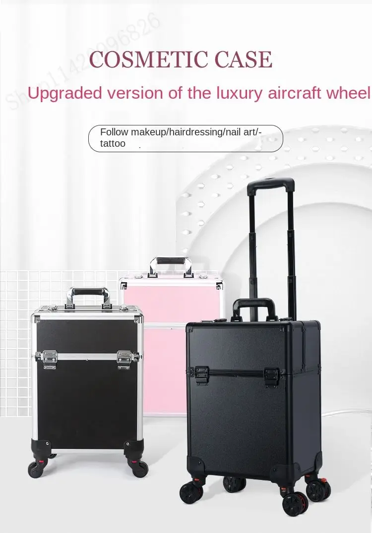 Makeup - Valise trolley professionnelle grande capacité pour