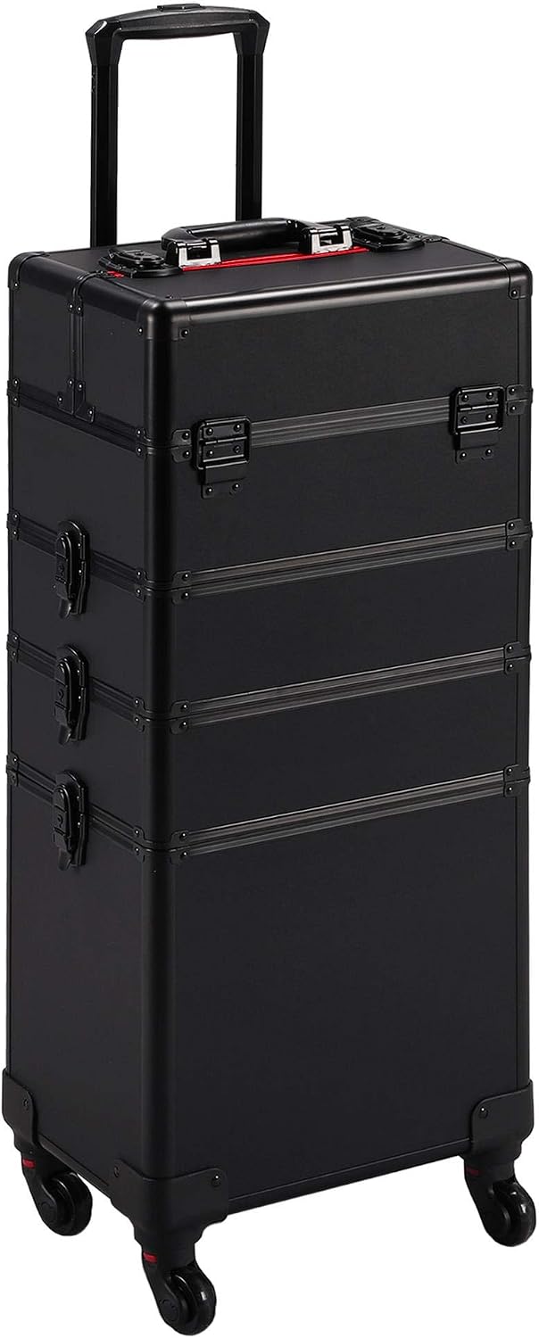 Makeup - Valise de maquillage noire 4-en-1 verrouillable