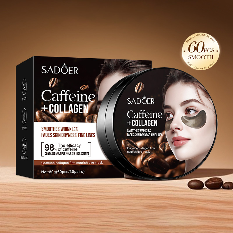 Collagen Under Eye Patches - 60 pièces SADOER caféine cristal collagène