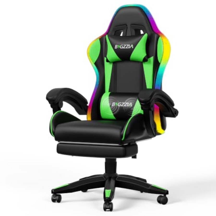 Massage - Chaise de jeu RGB avec repose-pieds