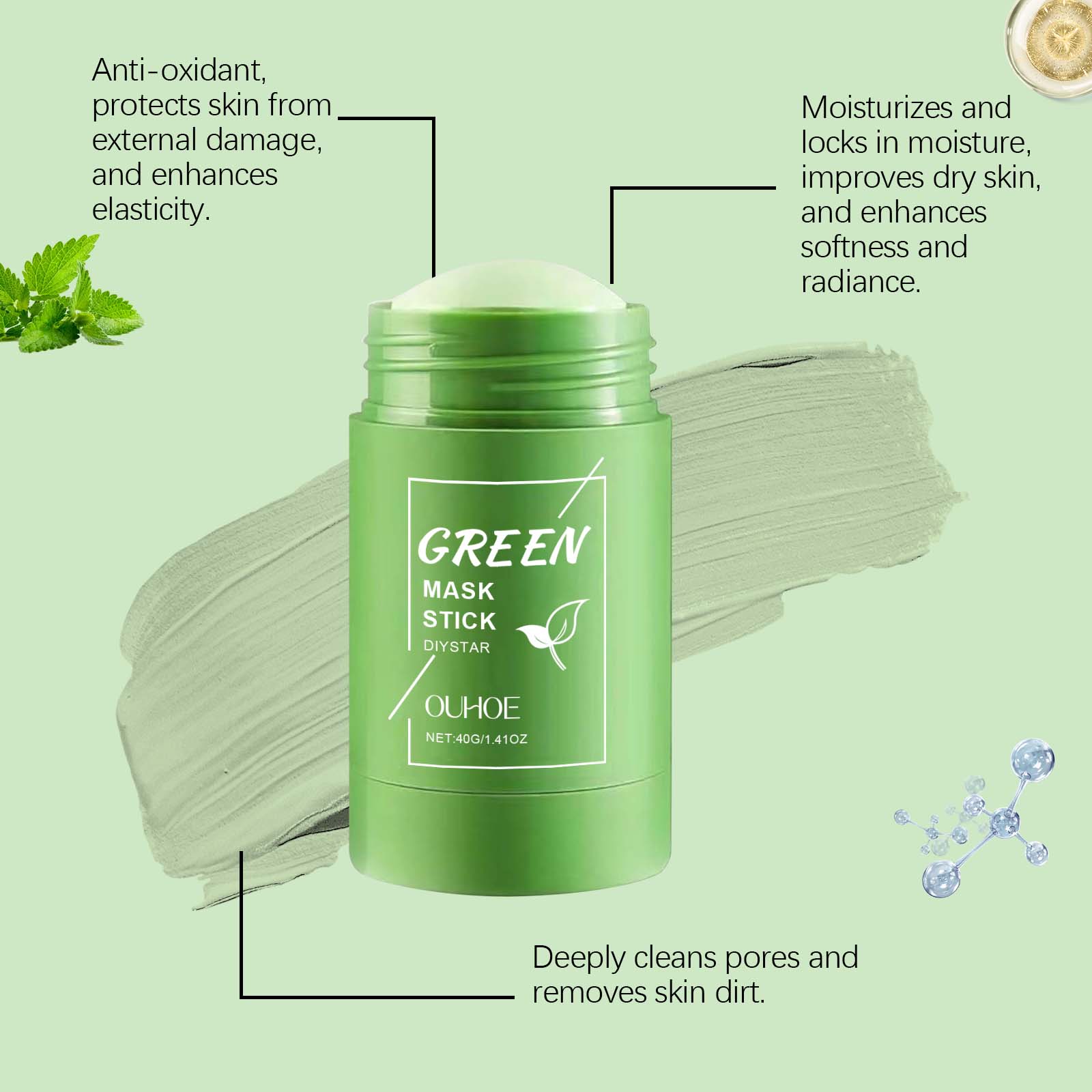 Masque en stick au thé vert po - Green Tea Cleansing Clay Mask avis et prix