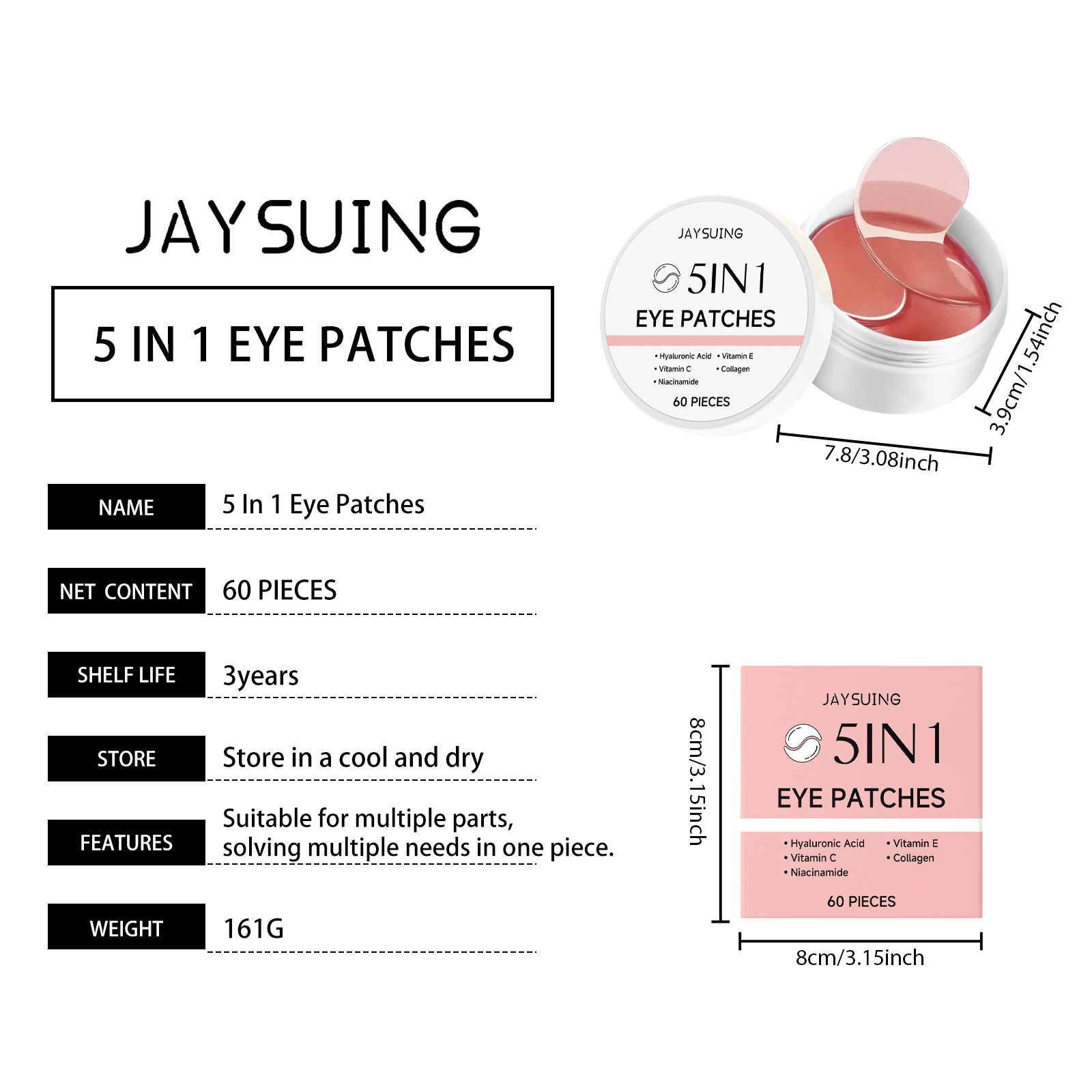 JAYSUING Patchs pour les yeux  - Collagen Under Eye Patches avis et prix