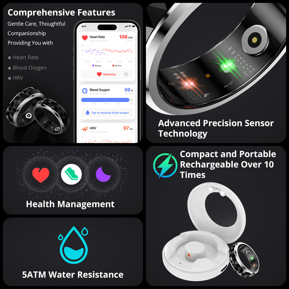 COLMI-R11 Smart Ring avec étui - Health Monitors avis et prix