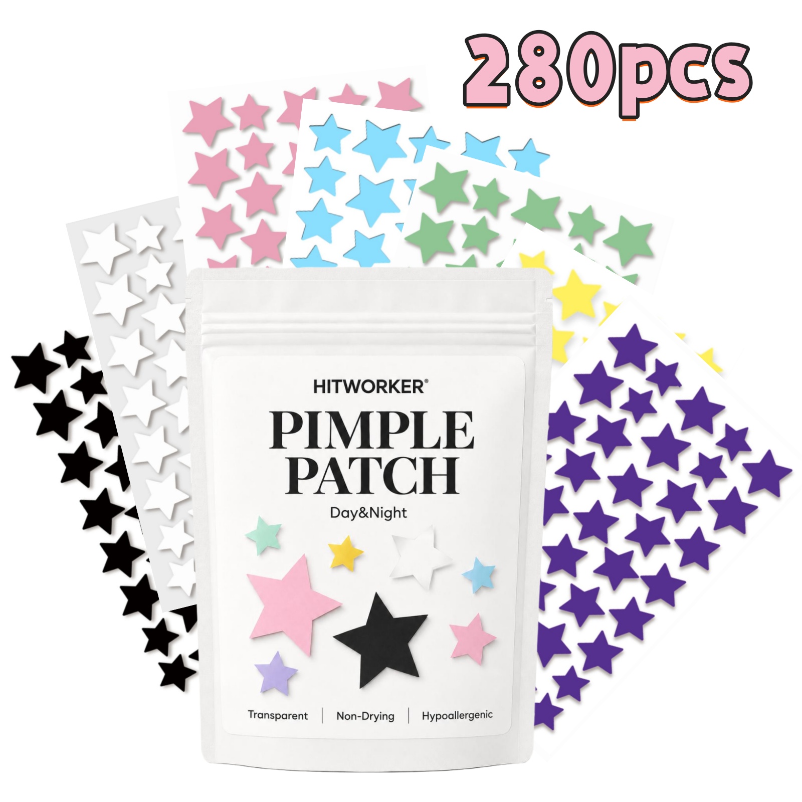 280 Patchs Étoiles Arc-en-ciel - Hydrocolloid Pimple Patch avis et prix