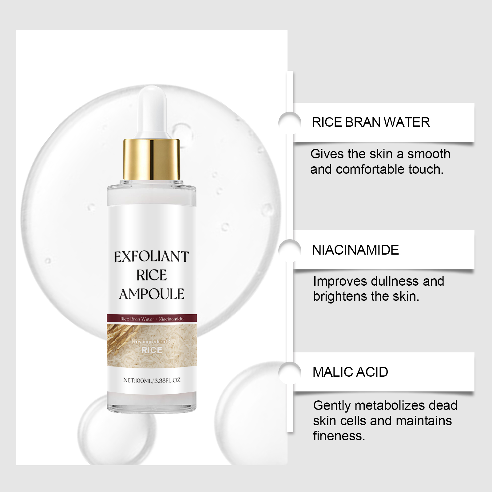 Ampoule exfoliante au riz, sér - Niacinamide Pore Shrinking Essence avis et prix