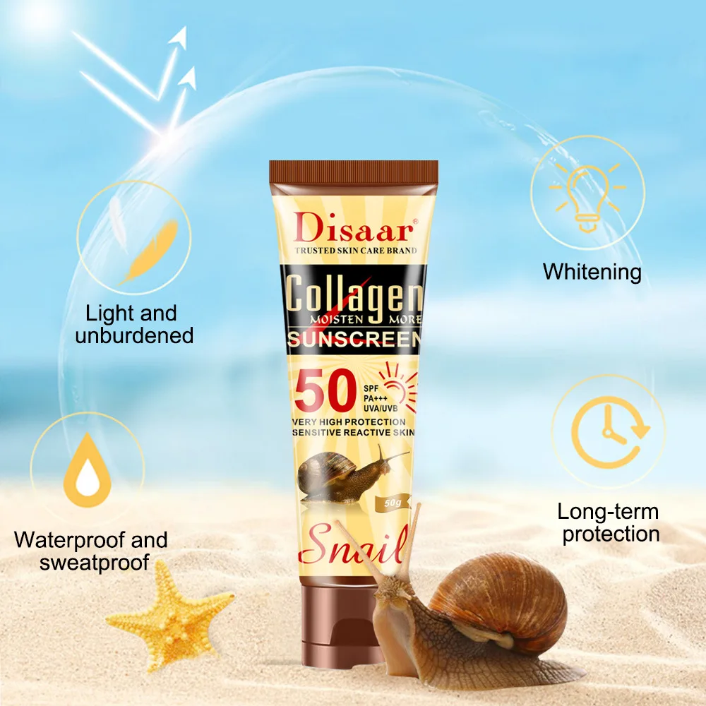 Crème solaire Disaar au collag - Spf 50 Waterproof Sunscreen avis et prix