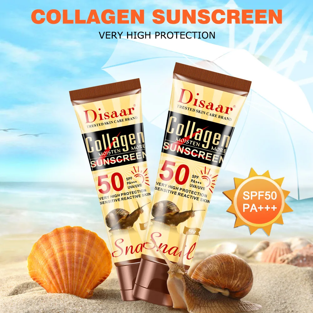 Crème solaire Disaar au collag - Spf 50 Waterproof Sunscreen avis et prix