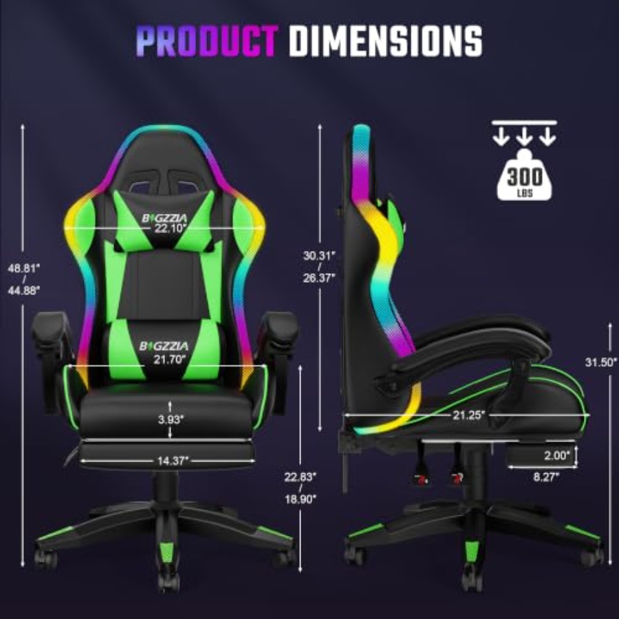 Chaise de jeu RGB avec repose- - Massage avis et prix