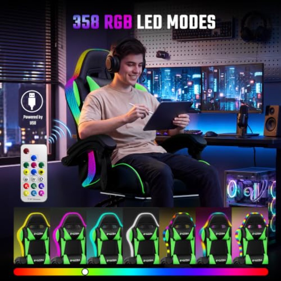 Chaise de jeu RGB avec repose- - Massage avis et prix