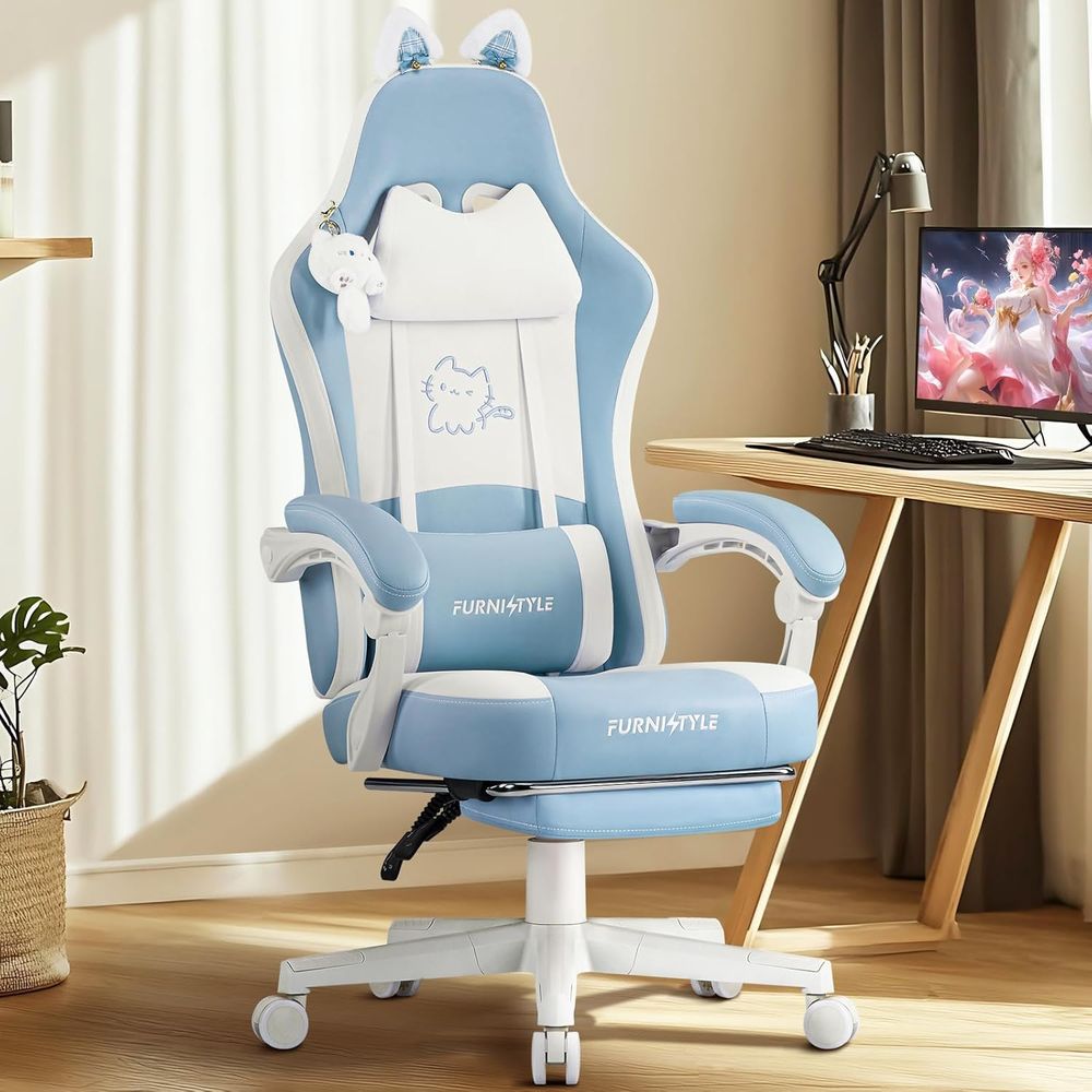 Chaise de jeu ergonomique bleu - Massage avis et prix