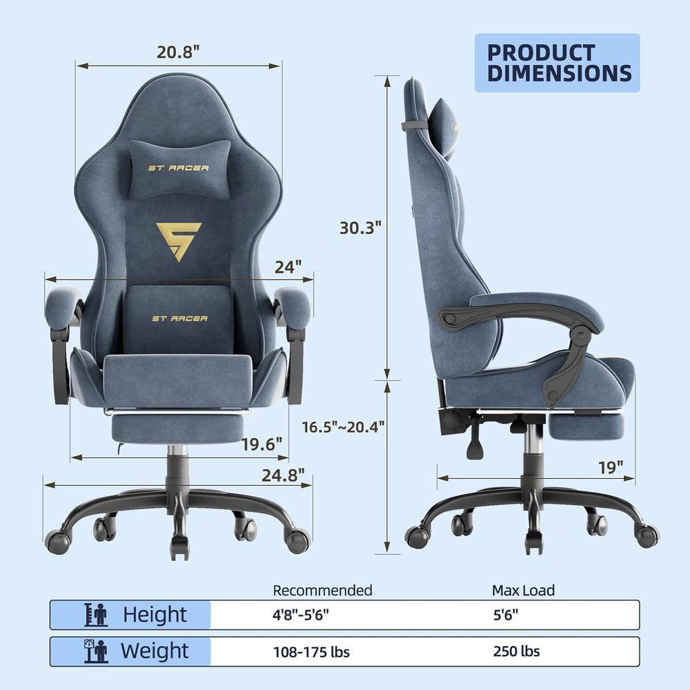 Chaise de jeu ergonomique avec - Massage avis et prix