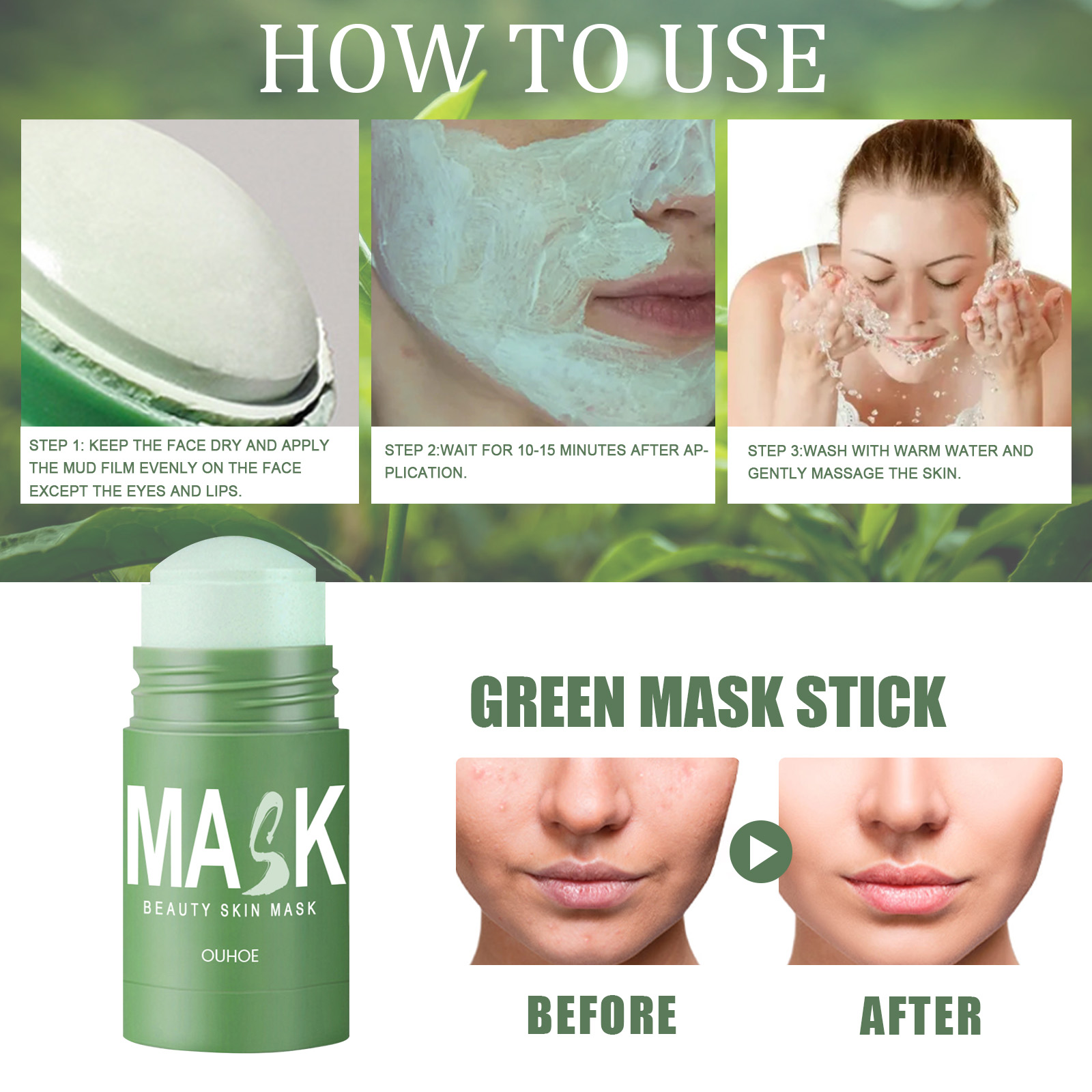 Masque Solide au Thé Vert - Ne - Green Tea Cleansing Clay Mask avis et prix
